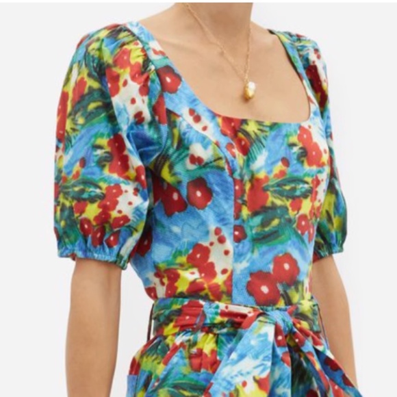 STAUD Sage Floral-Print Cotton-Blend Top - Picture 1 of 3